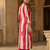 Pink stripe printed cotton stitched straight kurta set with pant for women