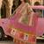 Off-white ethnic printed satin stitched anarkali kurta set with straight pant for women