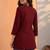 Maroon thread work cotton silk stitched tunic kurti for women