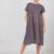 Blue cotton floral printed casual dress for women