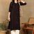 Women dark brown ethnic motifs lucknowi chikankari liva rayon a-line kurta