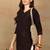 Women dark brown ethnic motifs lucknowi chikankari liva rayon a-line kurta