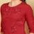 Women red ethnic motifs embroidered lucknowi chikankari straight liva long kurtas