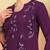 Women wine floral motifs embroidered chikankari liva rayon cotton straight long kurtas