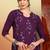 Women wine floral motifs embroidered chikankari liva rayon cotton straight long kurtas
