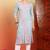 Women grey ethnic motifs embroidered chikankari liva rayon cotton straight long kurtas