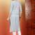 Women grey ethnic motifs embroidered chikankari liva rayon cotton straight long kurtas