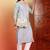 Women grey ethnic motifs embroidered chikankari liva rayon cotton straight long kurtas