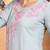 Women grey ethnic motifs embroidered chikankari liva rayon cotton straight long kurtas