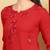 Women red floral motifs embroidered chikankari liva rayon cotton a-line kurtas