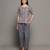 Grey everyday wear cotton pyjama co-ord set for women