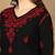 Women black & red floral embroidered chikankari straight kurta
