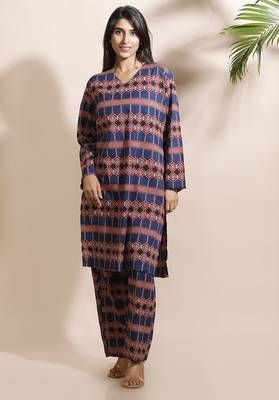 Blue everyday wear cotton co-ord set for women 5