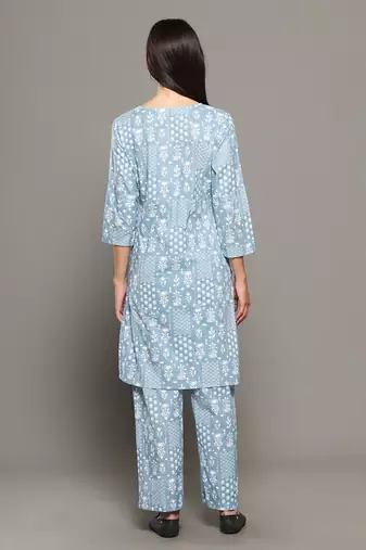 Grey everyday wear cotton co-ord set for women