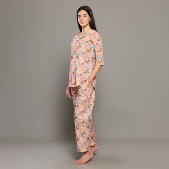 Peach everyday wear cotton co-ord set for women 2