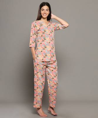 Peach everyday wear cotton co-ord set for women 3