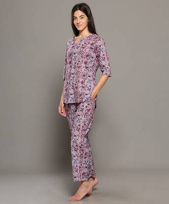 Pink everyday wear cotton co-ord set for women 3