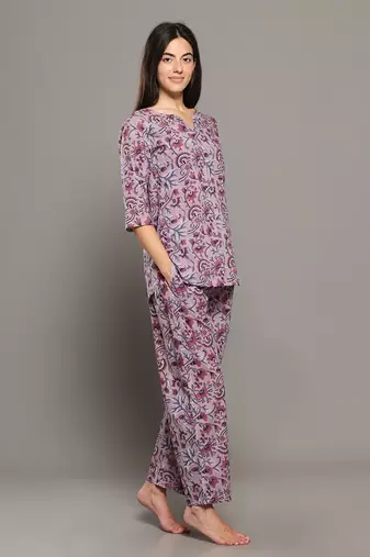 Pink everyday wear cotton co-ord set for women