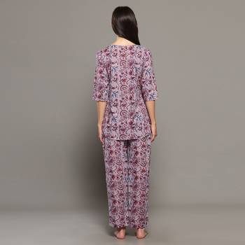 Pink everyday wear cotton co-ord set for women 5