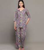 Grey everyday wear cotton co-ord set for women