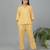 Yellow checks printed cotton co-ord set for women