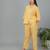 Yellow checks printed cotton co-ord set for women