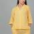 Yellow checks printed cotton co-ord set for women