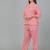 Red checks printed cotton co-ord set for women