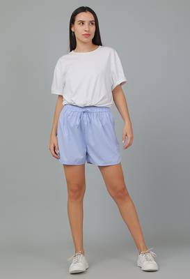 Blue printed cotton casual shorts for women - Free size 5