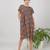 Blue cotton floral printed casual dress for women
