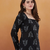 Indian handmade block printed women's rayon fabric designer black tops & tunics