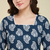 Women's rayon printed designer casual wear blue short kurti