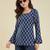 Party wear fashionable indian designer handprinted short ethnic blue short kurti