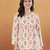 White printed designer rayon women short kurti