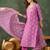Onion floral rayon silk v-neck kurta set with organza dupatta