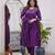 Lavender rayon silk sequin embroidered v neck kurta set with chanderi dupatta