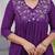 Lavender rayon silk sequin embroidered v neck kurta set with chanderi dupatta