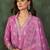 Onion floral rayon silk v-neck kurta set with organza dupatta