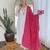 White viscose silk sequin embroidered v neck kurta set with pink dupatta