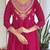 Pink vichitra silk sequin embroidered v neck kurta set with vichitra silk dupatta