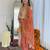 Cream viscose silk sequin embroidered kurta set with orange dupatta