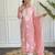 Pink cotton silk lakhanavi embroidered round neck kurta set with nazmin dupatta