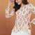White printed designer rayon women short kurti