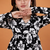 Women's rayon printed black casual top