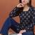 Women's rayon handprinted designer casual wear ethnic blue short kurti