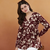 Women's rayon handprinted designer casual wear ethnic maroon short kurti