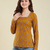 Women's rayon handprinted designer casual wear ethnic orange short kurti