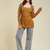 Women's rayon handprinted designer casual wear ethnic orange short kurti