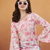 handmade block printed rayon fabric designer pink tops & tunics