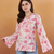 handmade block printed rayon fabric designer pink tops & tunics